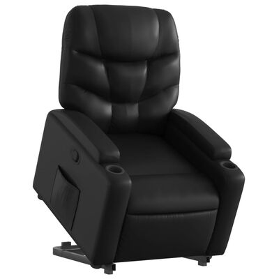 vidaXL Fauteuil inclinable Noir Similicuir