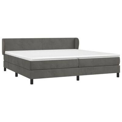 vidaXL Sommier à lattes de lit et matelas Gris foncé 200x200cm Velours