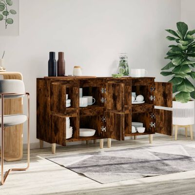 vidaXL Buffets 2 pcs chêne fumé 60x35x70 cm bois d'ingénierie