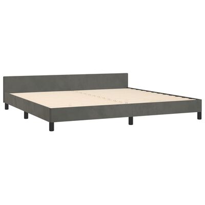 vidaXL Cadre de lit sans matelas gris foncé 200x200 cm velours