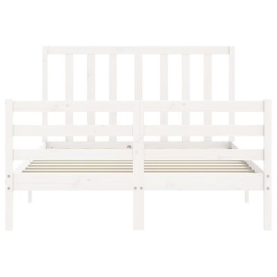 vidaXL Cadre de lit sans matelas blanc bois de pin massif