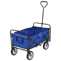 vidaXL Chariot à main pliable Acier Bleu