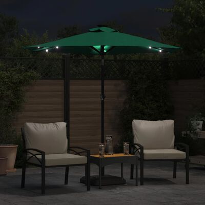 vidaXL Parasol de jardin avec mât en acier vert 225x225x212 cm