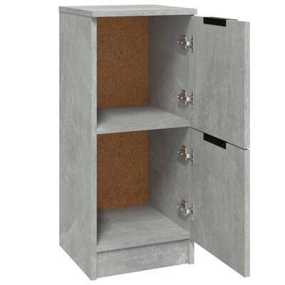 vidaXL Buffets 2 pcs Gris béton 30x30x70 cm Bois d'ingénierie