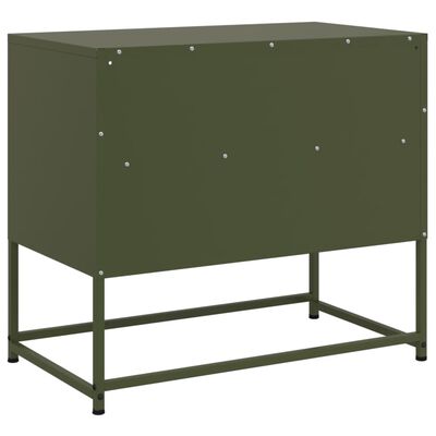 vidaXL Meuble TV vert olive 68x39x60,5 cm acier