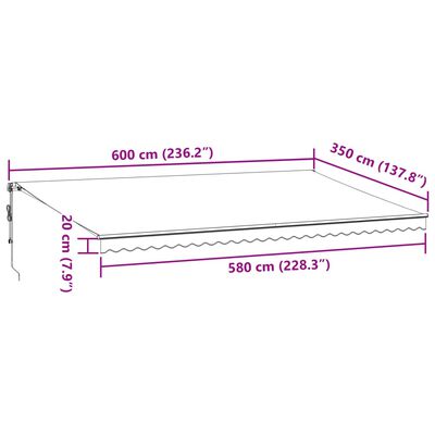 vidaXL Auvent rétractable automatique avec LED anthracite et blanc