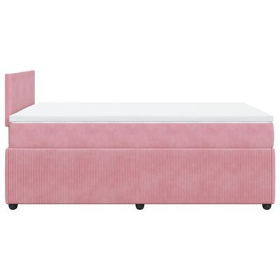 vidaXL Sommier à lattes de lit avec matelas Rose 120x200 cm Velours