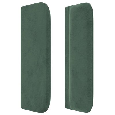 vidaXL Tête de lit avec oreilles Vert foncé 203x16x78/88 cm Velours