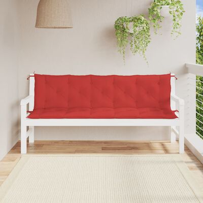 vidaXL Coussin de banc de jardin rouge 180x(50+50)x7 cm tissu oxford