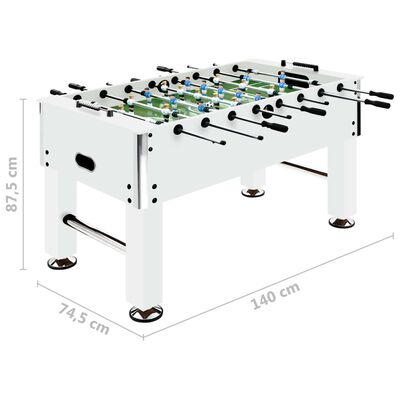 vidaXL Baby-foot Acier 60 kg 140x74,5x87,5 cm Blanc