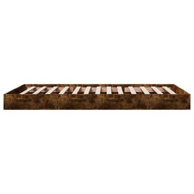 vidaXL Cadre de lit sans matelas chêne fumé 100x200 cm bois ingénierie