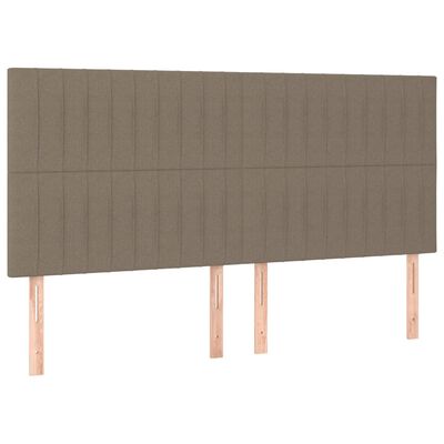 vidaXL Tête de lit à LED Taupe 200x5x118/128 cm Tissu