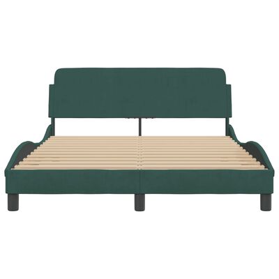 vidaXL Cadre de lit sans matelas vert foncé 140x200 cm velours