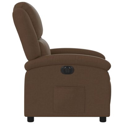 vidaXL Fauteuil inclinable électrique Marron Tissu