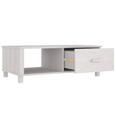 vidaXL Table basse HAMAR Blanc 100x55x35 cm Bois massif de pin