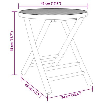 vidaXL Ensemble de bistro 3 pcs bambou