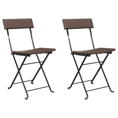 vidaXL Chaises de bistrot pliantes lot de 2 Résine tressée et acier