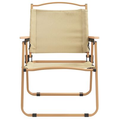 vidaXL Chaises de camping lot de 2 Beige 54x55x78 cm Tissu Oxford