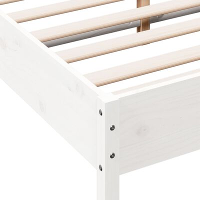 vidaXL Cadre de lit sans matelas blanc 140x190 cm bois de pin massif