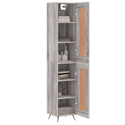 vidaXL Buffet haut Sonoma gris 34,5x34x180 cm Bois d'ingénierie