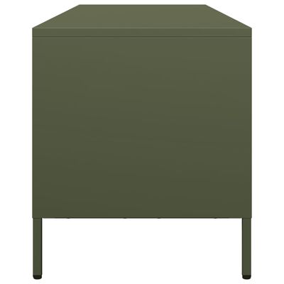 vidaXL Meuble TV vert olive 135x39x43,5 cm acier laminé à froid