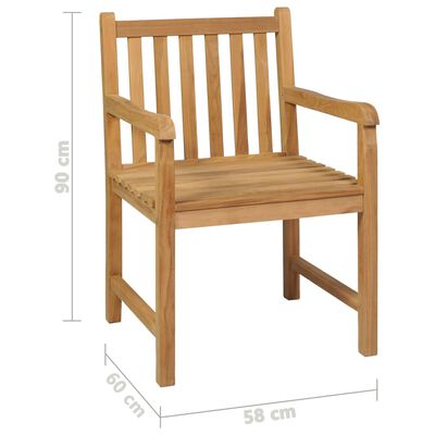 vidaXL Ensemble à manger de jardin 7 pcs Bois de teck solide