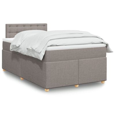 vidaXL Sommier à lattes de lit avec matelas Taupe 120x200 cm Tissu