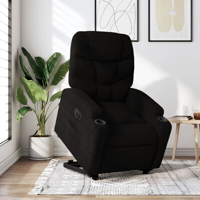 vidaXL Fauteuil inclinable électrique noir tissu