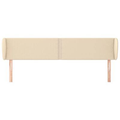 vidaXL Tête de lit avec oreilles Crème 183x23x78/88 cm Tissu