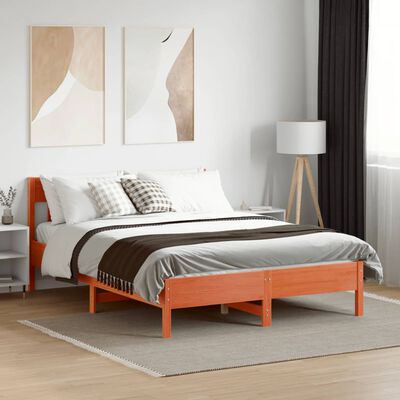 vidaXL Cadre de lit sans matelas cire marron 160x200cm bois pin massif