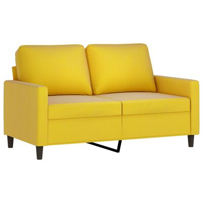 vidaXL Ensemble de canapés 2 pcs avec coussins Jaune Velours