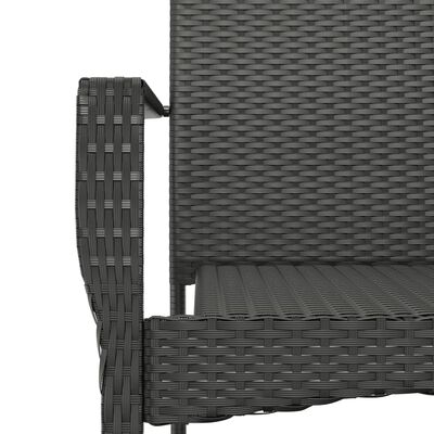 vidaXL Chaises de jardin lot de 4 avec coussins Résine tressée Noir