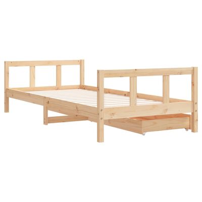 vidaXL Cadre de lit enfant avec tiroirs 90x200 cm bois de pin massif