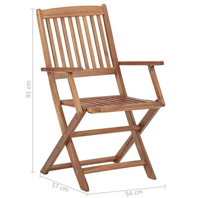 vidaXL Chaises pliables de jardin lot de 2 avec coussins Bois d'acacia