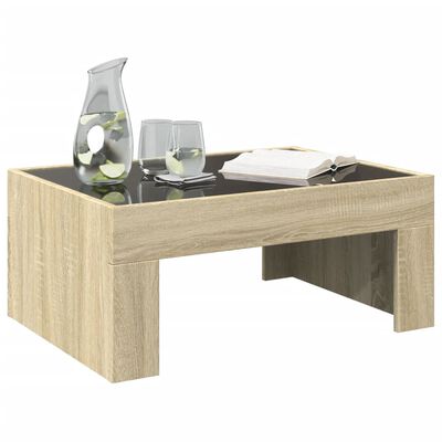 vidaXL Table basse avec LED infini chêne sonoma 70x50x30 cm