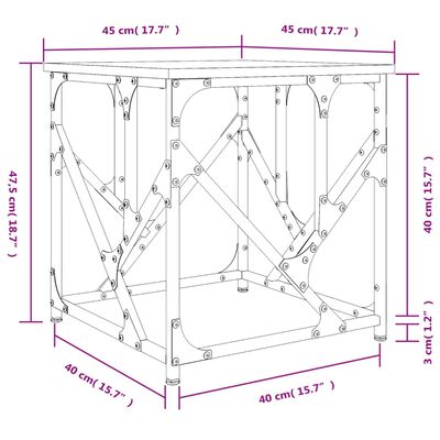 vidaXL Table basse chêne sonoma 45x45x47,5 cm bois d'ingénierie