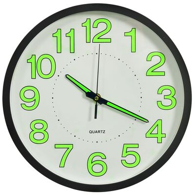 vidaXL Horloge murale lumineuse Noir 30 cm