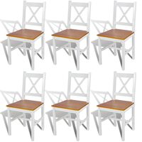 vidaXL Chaises à manger lot de 6 blanc bois de pin