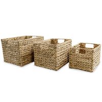 vidaXL Panier de rangement 3 pcs Jacinthe d'eau