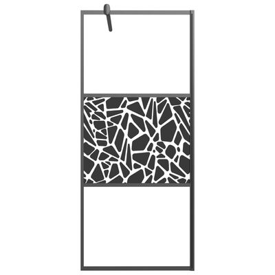 vidaXL Paroi de douche avec étagère Noir 90x195 cm Verre ESG&Aluminium