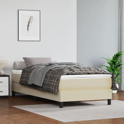 vidaXL Matelas de lit à ressorts ensachés Crème 80x200x20cm Similicuir