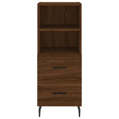 vidaXL Buffet haut Chêne marron 34,5x34x180 cm Bois d'ingénierie