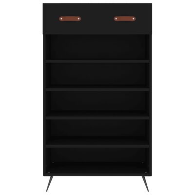 vidaXL Armoire à chaussures noir 60x35x105 cm bois d'ingénierie