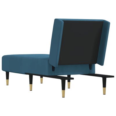 vidaXL Chaise longue bleu velours