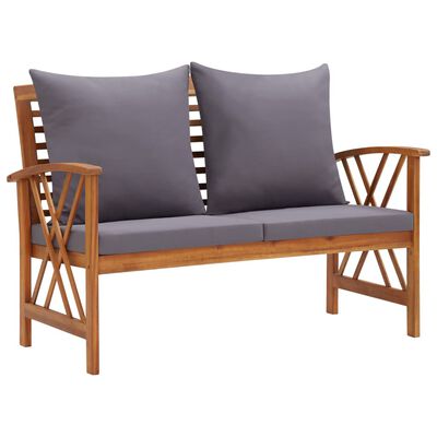 vidaXL Salon de jardin 3 pcs avec coussins Bois d'acacia massif