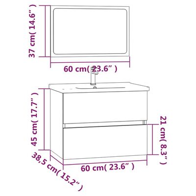 vidaXL Ensemble de meubles de salle de bain 2 pcs Chêne fumé