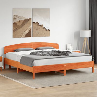 vidaXL Cadre de lit sans matelas cire marron 200x200cm bois pin massif