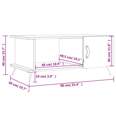 vidaXL Table basse blanc 90x50x40 cm bois d'ingénierie