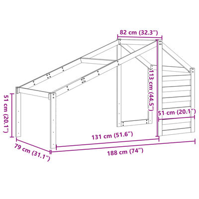 vidaXL Toit de lit pour enfants 188x82x113 cm bois de pin massif