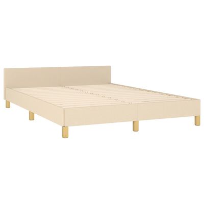 vidaXL Cadre de lit avec tête de lit Crème 140x200 cm Tissu